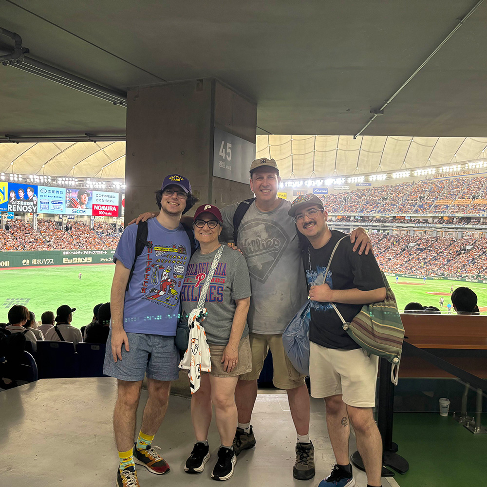 family at baseball stadium