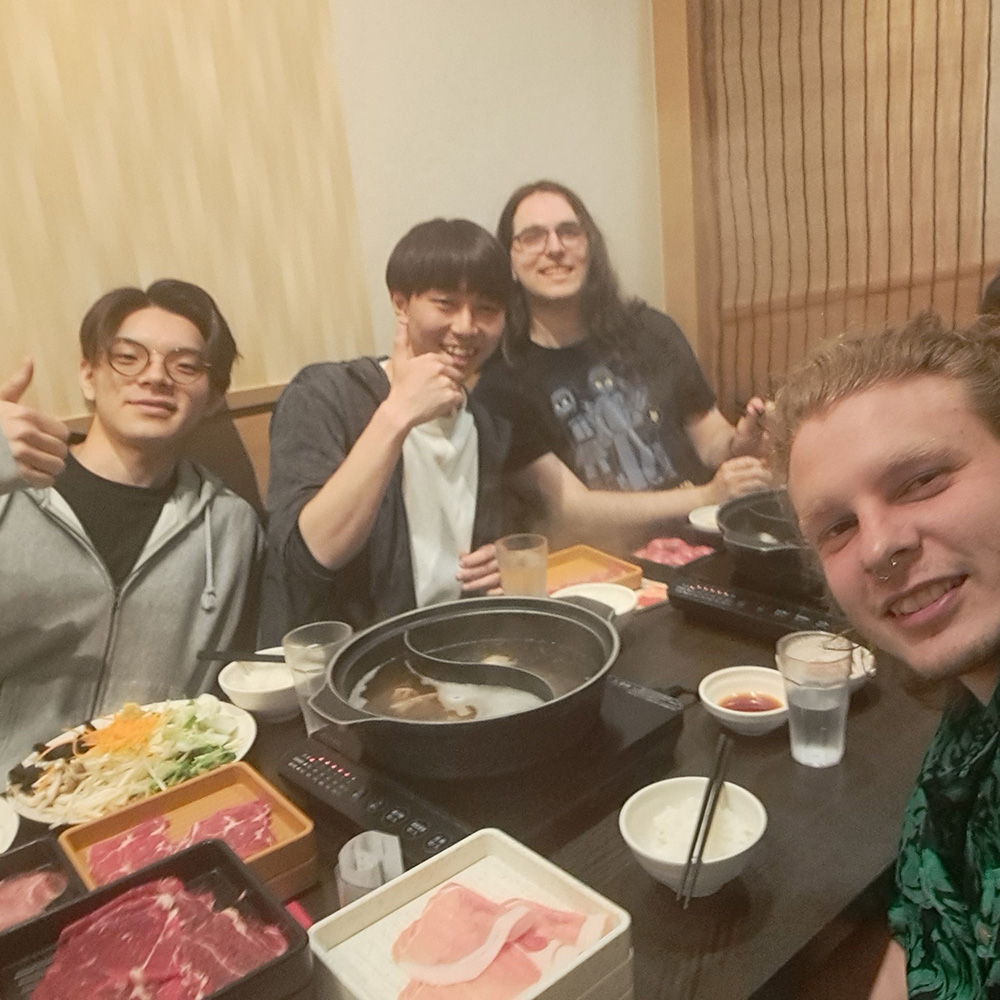 boys eating dinner