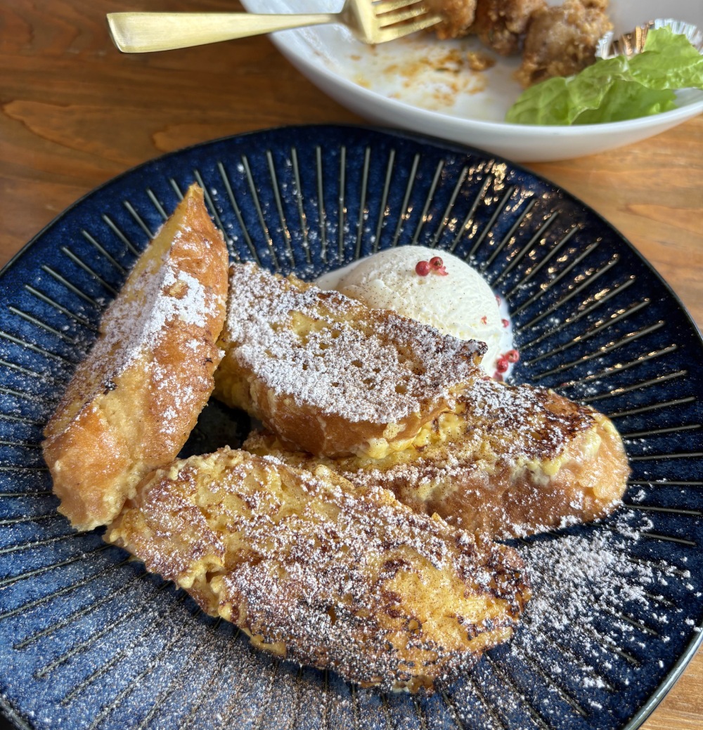 french toast and karaage